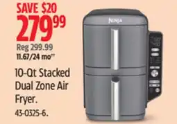 Canadian Tire NINJA 10-Qt Stacked Dual Zone Air Fryer offer