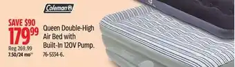 Canadian Tire Coleman Queen Double-High Air Bed with Built-In 120V Pump offer