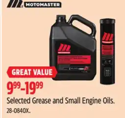 Canadian Tire MotoMaster Selected Grease and Small Engine Oils offer