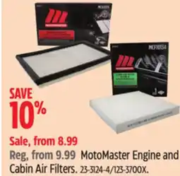Canadian Tire MotoMaster Engine and Cabin Air Filters offer