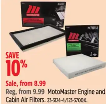 Canadian Tire MotoMaster Engine and Cabin Air Filters offer