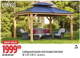 Canadian Tire CANVAS Collingwood Gazebo with Durable Steel Roof offer