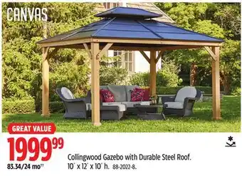 Canadian Tire CANVAS Collingwood Gazebo with Durable Steel Roof offer