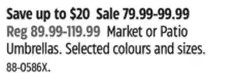 Canadian Tire CANVAS Market or Patio Umbrellas offer