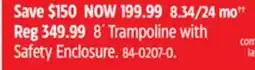 Canadian Tire Jumptek 8´ Trampoline with Safety Enclosure offer