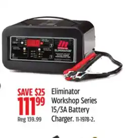 Canadian Tire Eliminator Workshop Series 15/3A Battery Charger offer