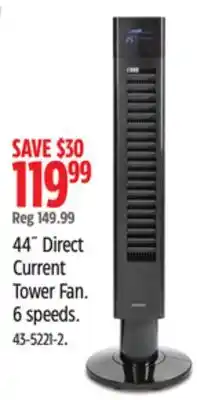 Canadian Tire 44˝ Direct Current Tower Fan offer