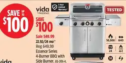 Canadian Tire Vida-By-Paderno Essence Series 4-Burner BBQ with Side Burner offer