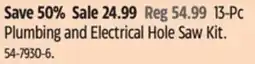 Canadian Tire Mastercraft 13-Pc Plumbing and Electrical Hole Saw Kit offer