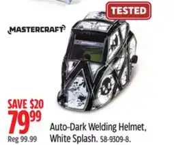 Canadian Tire mastercraft Auto-Dark Welding Helmet, White Splash offer