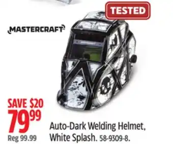 Canadian Tire mastercraft Auto-Dark Welding Helmet, White Splash offer