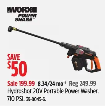 Canadian Tire WORX Hydroshot 20V Portable Power Washer offer