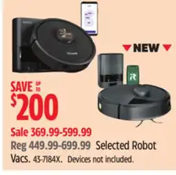 Canadian Tire Selected Robot Vacs offer
