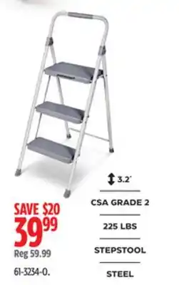 Canadian Tire Mastercraft p 3.2ยด CSA GRADE 2 225 LBS STEPSTOOL STEEL offer