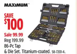 Canadian Tire MAXIMUM 86-Pc Tap & Die Set. Titanium-coated offer