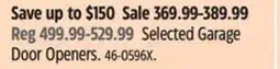 Canadian Tire Chamberlain Selected Garage Door Openers offer
