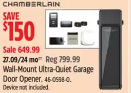 Canadian Tire Chamberlain Wall-Mount Ultra-Quiet Garage Door Opener offer