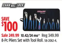 Canadian Tire Channellock 8-Pc Pliers Set with Tool Roll offer