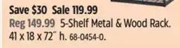 Canadian Tire mastercraft 5- Shelf metal & Wood Rack offer