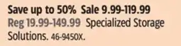 Canadian Tire Mastercraft Specialized Storage Solutions offer