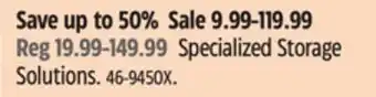 Canadian Tire Mastercraft Specialized Storage Solutions offer