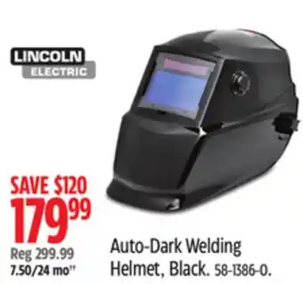 Canadian Tire Auto-Dark Welding Helmet offer