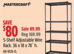 Canadian Tire Mastercraft 5-Shelf Adjustable Wire Rack offer