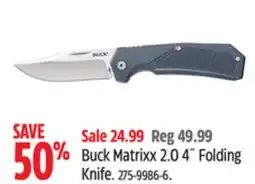 Canadian Tire Buck Matrixx 2.0 4˝ Folding Knife offer