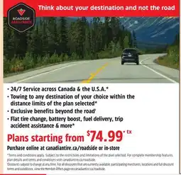 Canadian Tire Purchase online at canadiantire.ca/roadside or in-store offer