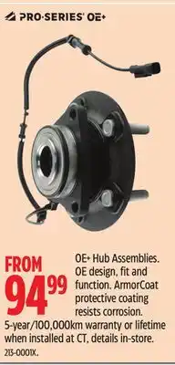 Canadian Tire Pro Series OE+ Hub Assemblies offer