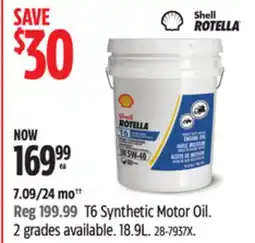 Canadian Tire Rotella T6Synthetic Motor Oil offer
