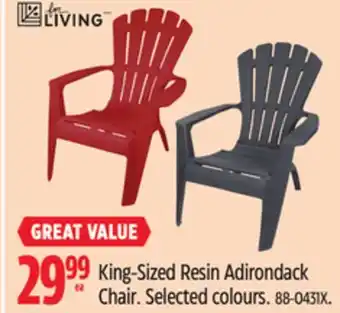 Canadian Tire For Living King-Sized Resin Adirondack Chair offer