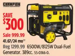 Canadian Tire Champion Dual-Fuel Generator offer