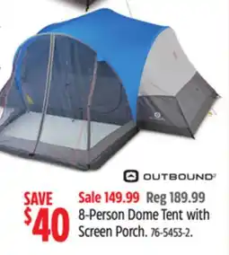 Canadian Tire Outbound 8-Person Dome Tent with Screen Porch offer