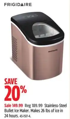 Canadian Tire Frigidaire Stainless-Steel Bullet Ice Maker offer