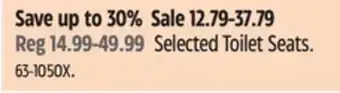 Canadian Tire For Living Selected Toilet Seats offer