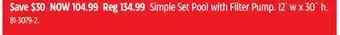 Canadian Tire Funsicle Simple Set Pool with Filter Pump offer