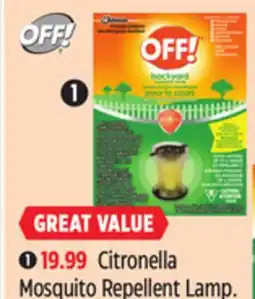Canadian Tire OFF! Citronella Mosquito Repellent Lamp offer