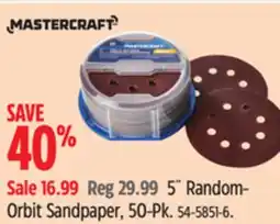 Canadian Tire Mastercraft 5˝ Random- Orbit Sandpaper offer