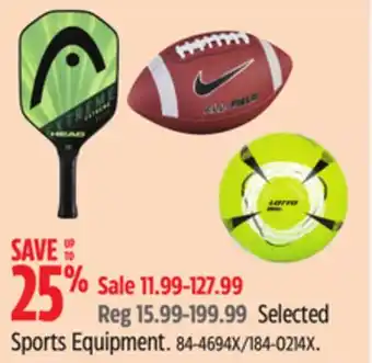 Canadian Tire Selected Sports Equipment offer