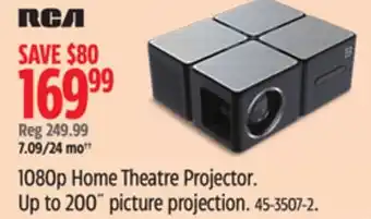 Canadian Tire 1080p Home Theatre Projector. Up to 200˝ picture projection offer