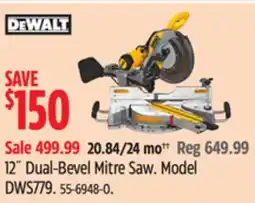 Canadian Tire 12˝ Dual-Bevel Mitre Saw offer