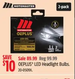 Canadian Tire MOTOMASTER OEPLUS LED Headlight Bulbs offer