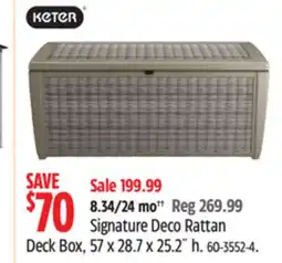 Canadian Tire Keter Signature Deco Rattan Deck Box, 57 x 28.7 x 25.2˝ h offer