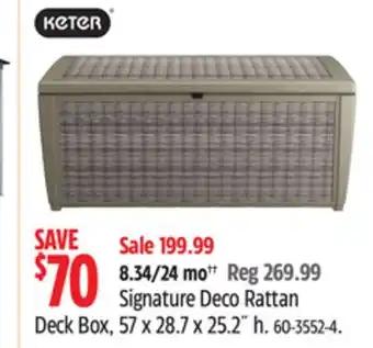 Canadian Tire Keter Signature Deco Rattan Deck Box, 57 x 28.7 x 25.2˝ h offer