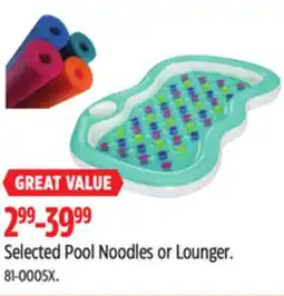 Canadian Tire Selected Pool Noodles or Lounger offer