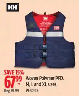 Canadian Tire Woven Polymer PFD offer