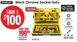 Canadian Tire Stanley Black Chrome Socket Sets offer