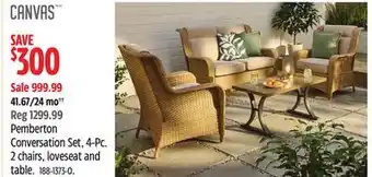 Canadian Tire Canvas Pemberton Conversation Set, 4-Pc. 2 chairs offer