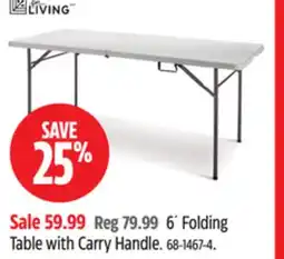 Canadian Tire For-living 6´Folding Table with Carry Handle offer